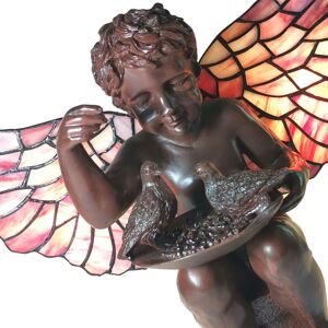 Clayre&Eef Stolní lampa 5LL-6049 anděl ve stylu Tiffany