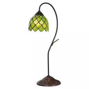 Clayre&Eef Stolní lampa 5LL-6045, zelená, styl Tiffany