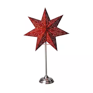 STAR TRADING Stojací hvězda Antique, kov/papír, červená