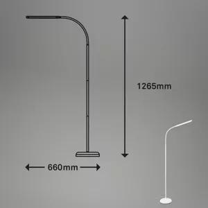Briloner LED stojací lampa Pivaz nastavitelná touchdim bílá