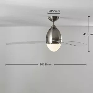 Lindby Stropní ventilátor Piara, osvětlení, čirý