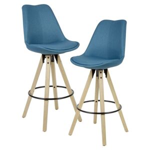 Barová Židle Barhocker 2ks Modrá
