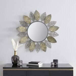 Zrcadlo V Listovém Designu Bella Stříbrné A Zlaté